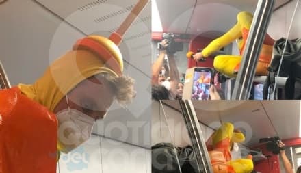 STRISCIA LA NOTIZIA SUI TRENI DEL CANAVESE - Capitan Ventosa in viaggio con i pendolari della Torino-Aosta - FOTO