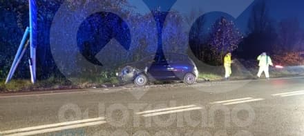 RIVAROLO CANAVESE - Incidente tra due auto a gpl sulla 460: intervento di polizia e vigili del fuoco - FOTO