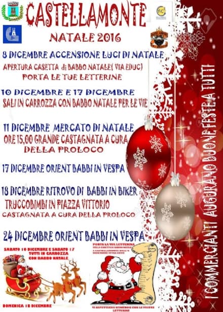 CASTELLAMONTE - Babbo Natale arriva in carrozza per accogliere grandi e piccini