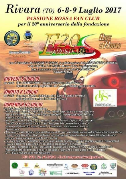 RIVARA - La Passione Rossa sbarca in paese: Ferrari e auto da rally in mostra