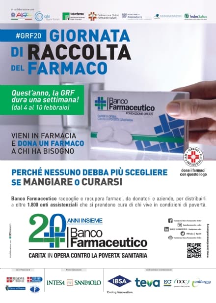 TORINO E CANAVESE - Sabato 8 febbraio la ventesima giornata della Raccolta del Farmaco