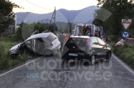 SAN PONSO - Incidente stradale sulla provinciale, ferita una donna di Pertusio - FOTO