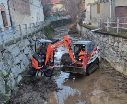 CASTELLAMONTE - Partiti i lavori di pulizia e disalveo del rio San Pietro