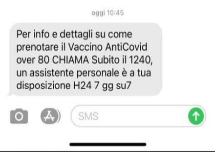 COVID - Sms della Regione per info sul vaccino: attenzione è una truffa