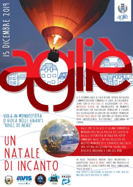 AGLIE' - Una mongolfiera in piazza Castello per ammirare il paese dall'alto e fare del bene