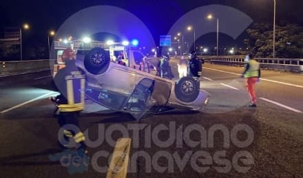 PIVERONE - Incidente sulla tangenziale Nord, coinvolta una 39enne canavesana - FOTO