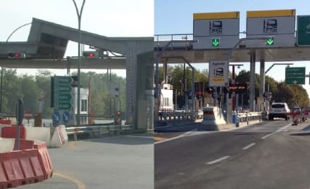 PRIMA E DOPO - Il nuovo casello di San Giorgio Canavese è finalmente operativo - FOTO