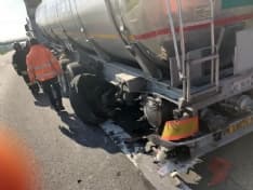 IVREA-SANTHIA' - Incidente: camion tampona cisterna - FOTO