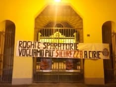 CIRIE' - Striscione di CasaPound: «Più sicurezza in questa città»