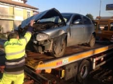 CUORGNE' - Scontro auto-bus in frazione Salto. Un ferito - FOTO