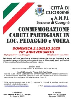 CUORGNE' - Domenica il ricordo dei partigiani caduti a Voira e Pedaggio
