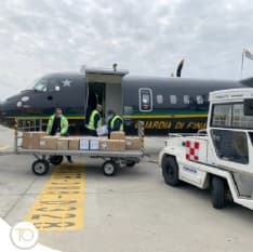 CASELLE - Coronavirus, quintali di mascherine e materiali sanitari arrivati in aeroporto