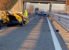 VOLPIANO - Incidente mortale sulla A5: vittima un 26enne allievo poliziotto e arbitro di calcio - FOTO