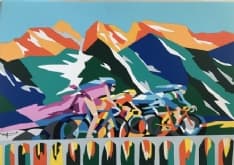 GIRO D'ITALIA - L'opera di Ugo Nespolo celebra la tappa Pinerolo-Ceresole