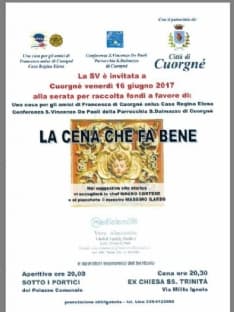 CUORGNE' - Questa sera torna «La cena che fa Bene»