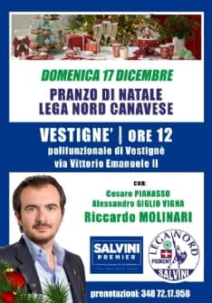 VESTIGNE' - La Lega Nord Canavese festeggia il Natale con Molinari