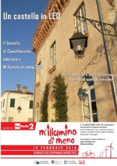 CASTELLAMONTE - Il Castello partecipa attivamente a «M’illumino di meno»
