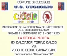 CUCEGLIO - Per i mille anni del paese sfida con le Vecchie Glorie del Torino Calcio