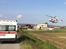 OZEGNA - Incidente sul lavoro, 28enne trasportato in elicottero al Cto - FOTO
