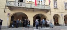 RIVAROLO CANAVESE - Lutto cittadino, la cerimonia sotto il municipio per ricordare Liliana, Osvaldo, Wilson e Maria Grazia - FOTO e VIDEO