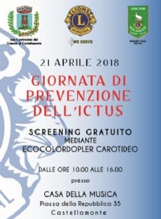 CASTELLAMONTE - Giornata di prevenzione dell'ictus