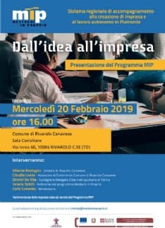 RIVAROLO - Dall'idea all'impresa: mercoledì 20 presentazione del programma Mip