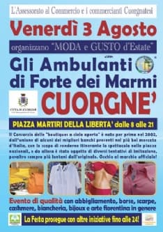 L'originale Consorzio «Gli Ambulanti di Forte dei Marmi» a Cuorgnè venerdì 3 agosto