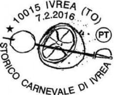 IVREA - Annullo speciale delle Poste per il Carnevale 2016