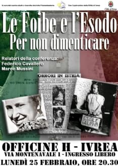 IVREA - Conferenza sulle Foibe e l'Esodo a cura del centro studi Piemontestoria