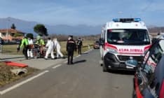 AGLIE' - Incidente sul rettilineo per Bairo, motociclista ferito gravemente - FOTO e VIDEO