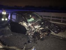 FOGLIZZO - Schianto nella notte in autostrada: cinque persone ferite - FOTO