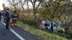 VALPERGA-SALASSA - Incidente sulla 460: 86enne perde il controllo della vettura e si schianta fuori strada - FOTO e VIDEO