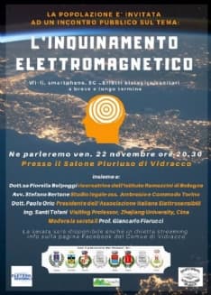 VIDRACCO - 5G e campi elettromagnetici: dibattito in diretta questa sera alle 20.30