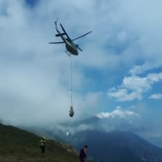 NOASCA - Mucca ferita salvata in quota dai vigili del fuoco con l'elicottero - FOTO