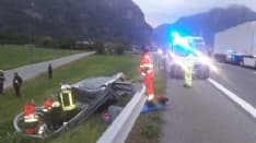 AUTOSTRADA A5 - Schianto a Quincinetto, automobilista in prognosi riservata al Cto - FOTO