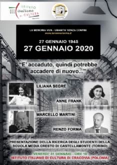 GIORNATA DELLA MEMORIA - I ragazzi di Castellamonte ospiti a Cracovia