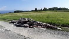 BAIRO - Maiali in azione scaricano pericolose lastre di eternit in mezzo ai prati - FOTO