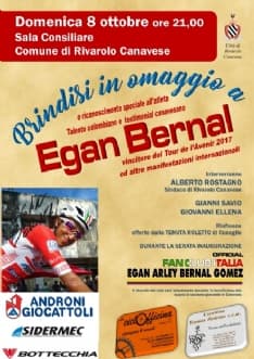 CICLISMO - Nasce in Canavese il Fans Club ufficiale di Egan Bernal