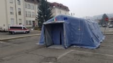 CUORGNE' - Coronavirus: allestita la tenda pre-triage all'ospedale