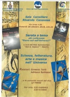 RIVAROLO - Siamo soli nell'universo? Una serata di riflessioni e scoperte