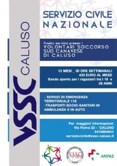 CALUSO - Servizio civile con i Volontari del Soccorso Sud Canavese