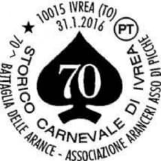 IVREA - Anche le Poste celebrano la tradizionale battaglia delle arance