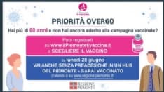COVID - Priorità over 60 in Piemonte: accesso diretto e scelta del vaccino. Ne mancano 200mila