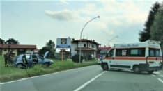 PAVONE CANAVESE - Incidente stradale in via Circonvallazione - FOTO