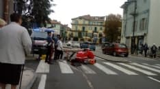 RIVAROLO - Anziana cade sulle strisce pedonali: ferita - FOTO