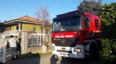 AGLIE' - Incendio in una villetta, intossicato il proprietario - FOTO