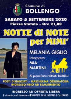 BOLLENGO - «Notte di note per Mimì». Musica e beneficenza in piazza Statuto