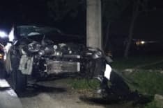 FORNO CANAVESE - Incidente notturno sulla provinciale, Panda abbatte colonnina dell'Enel