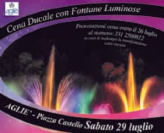 AGLIE' - Piazza Castello si colora con le fontane luminose e la Cena Ducale - VIDEO