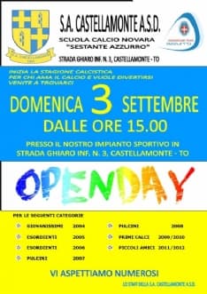CALCIO - Il Castellamonte apre la stagione con un open day per i ragazzi